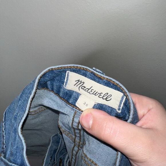Madewell High Rise Button Fly Jean Shorts Light Blue Size 26 Casual Summer - Picture 3 of 6